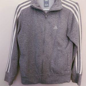 Adidas grey zip up track jacket